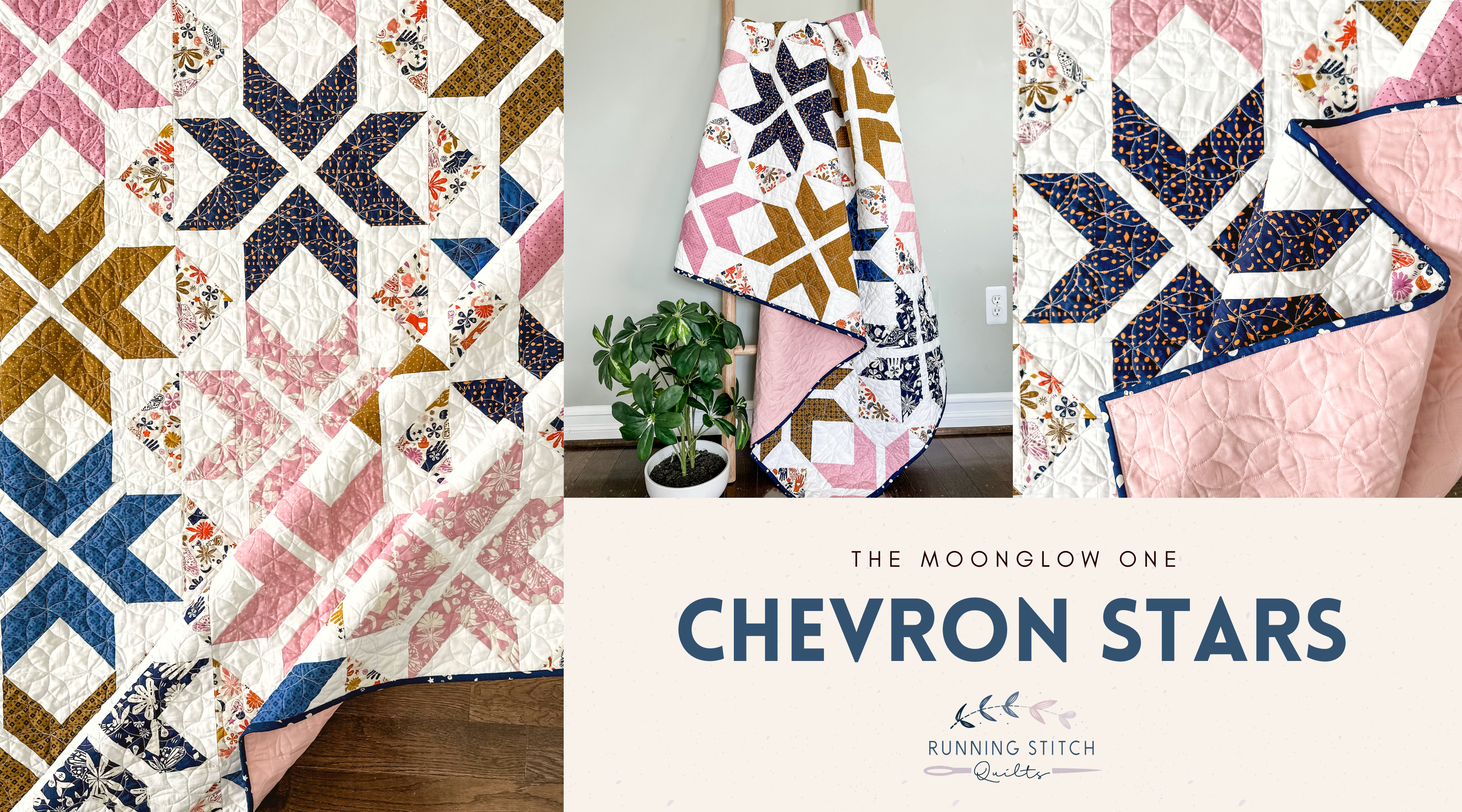 Chevron Stars - the Moonglow One - Running Stitch Quilts