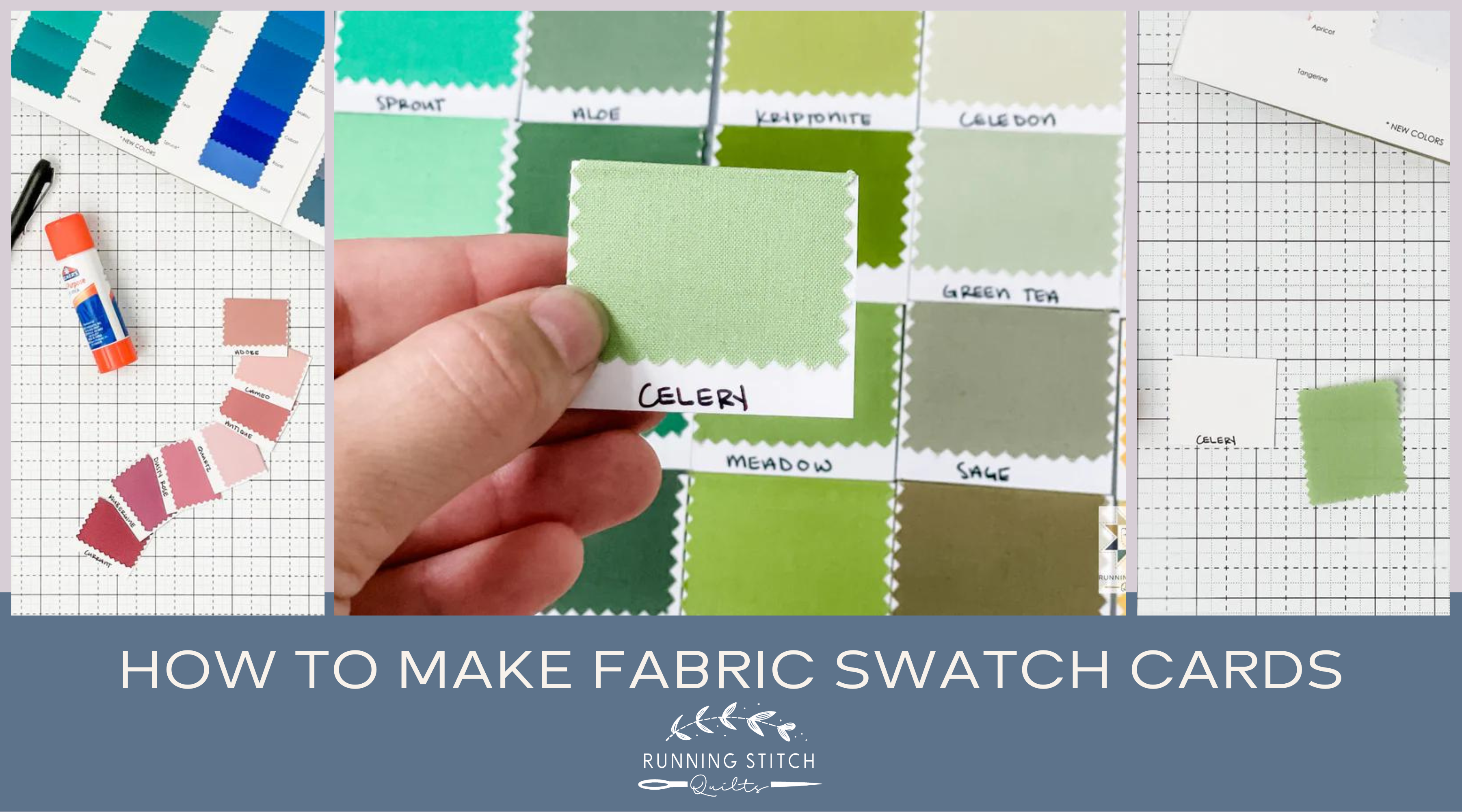 How to Make Fabric Swatch Cards - Running Stitch Quilts