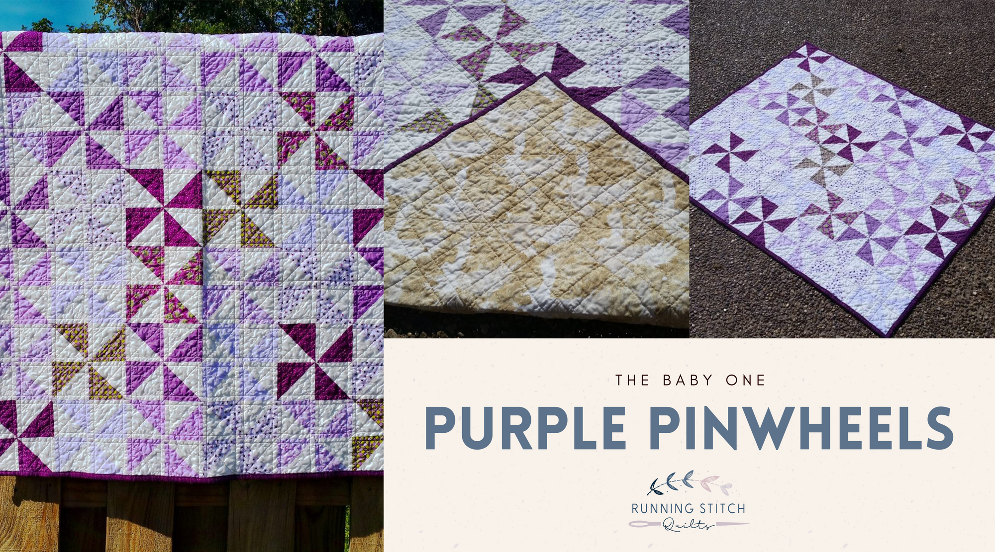 Purple Pinwheels Baby Quilt
