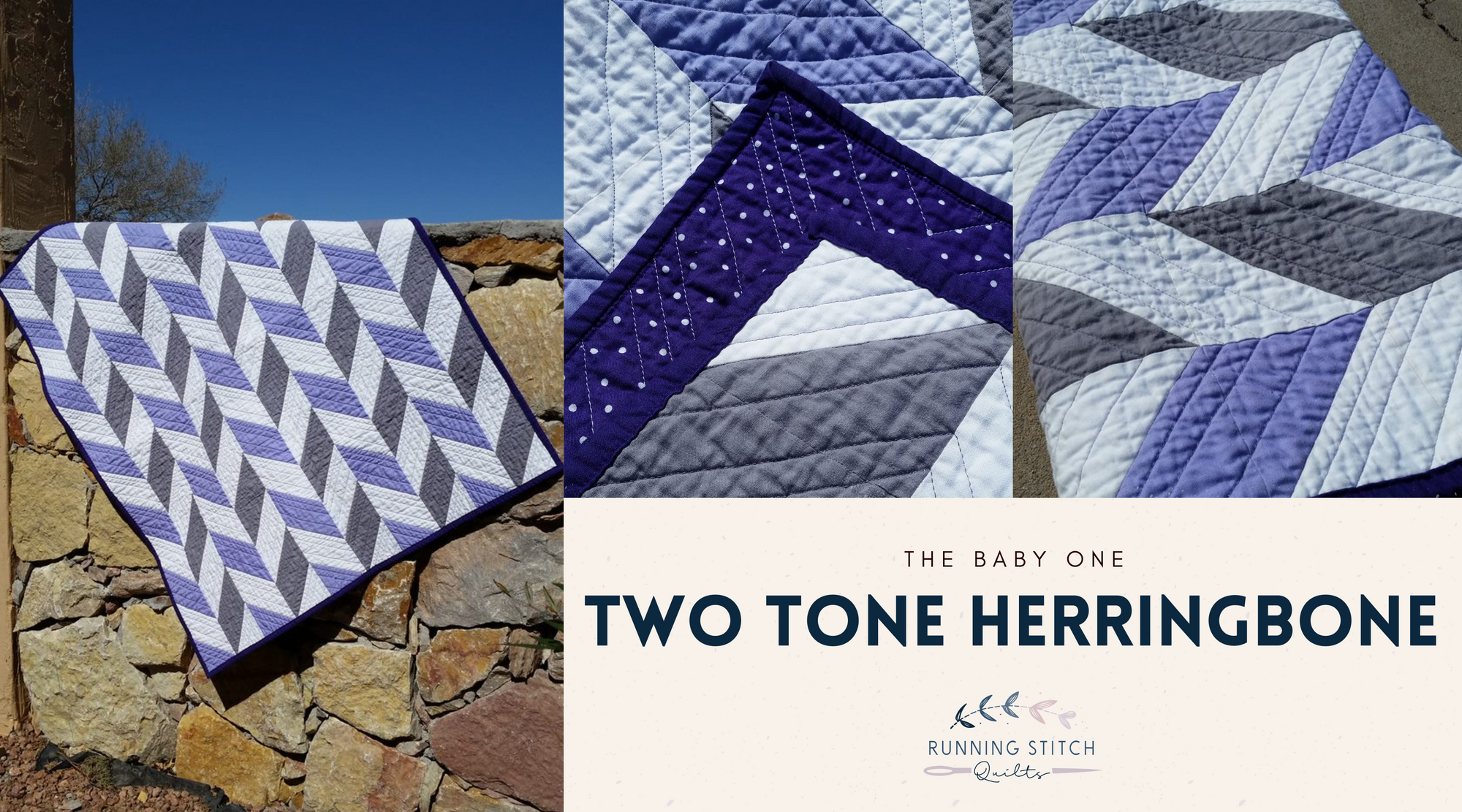 Two Tone Herringbone Baby Quilt