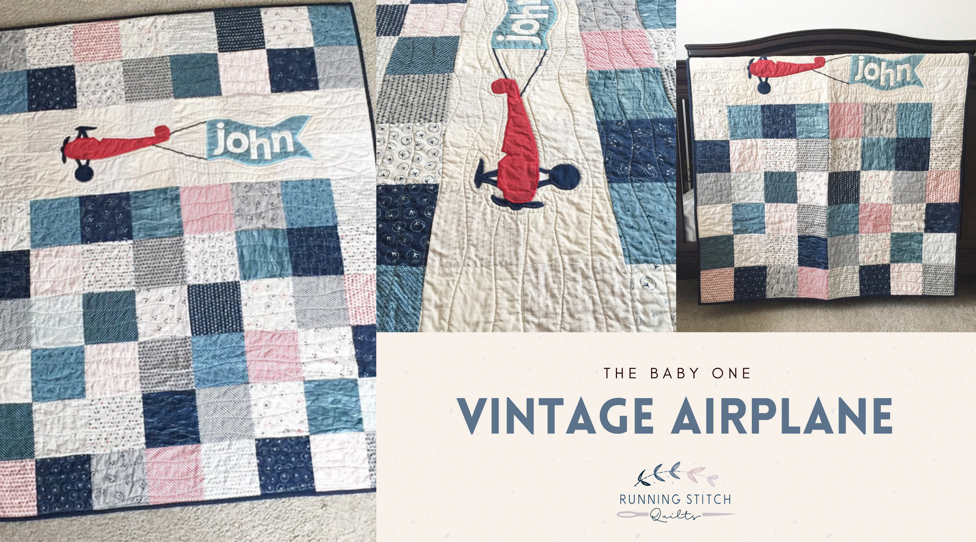 Vintage Airplanes Baby Quilt