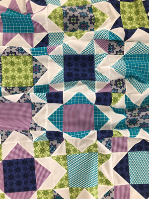Baby Square Burst Quilt Top - UNFINISHED
