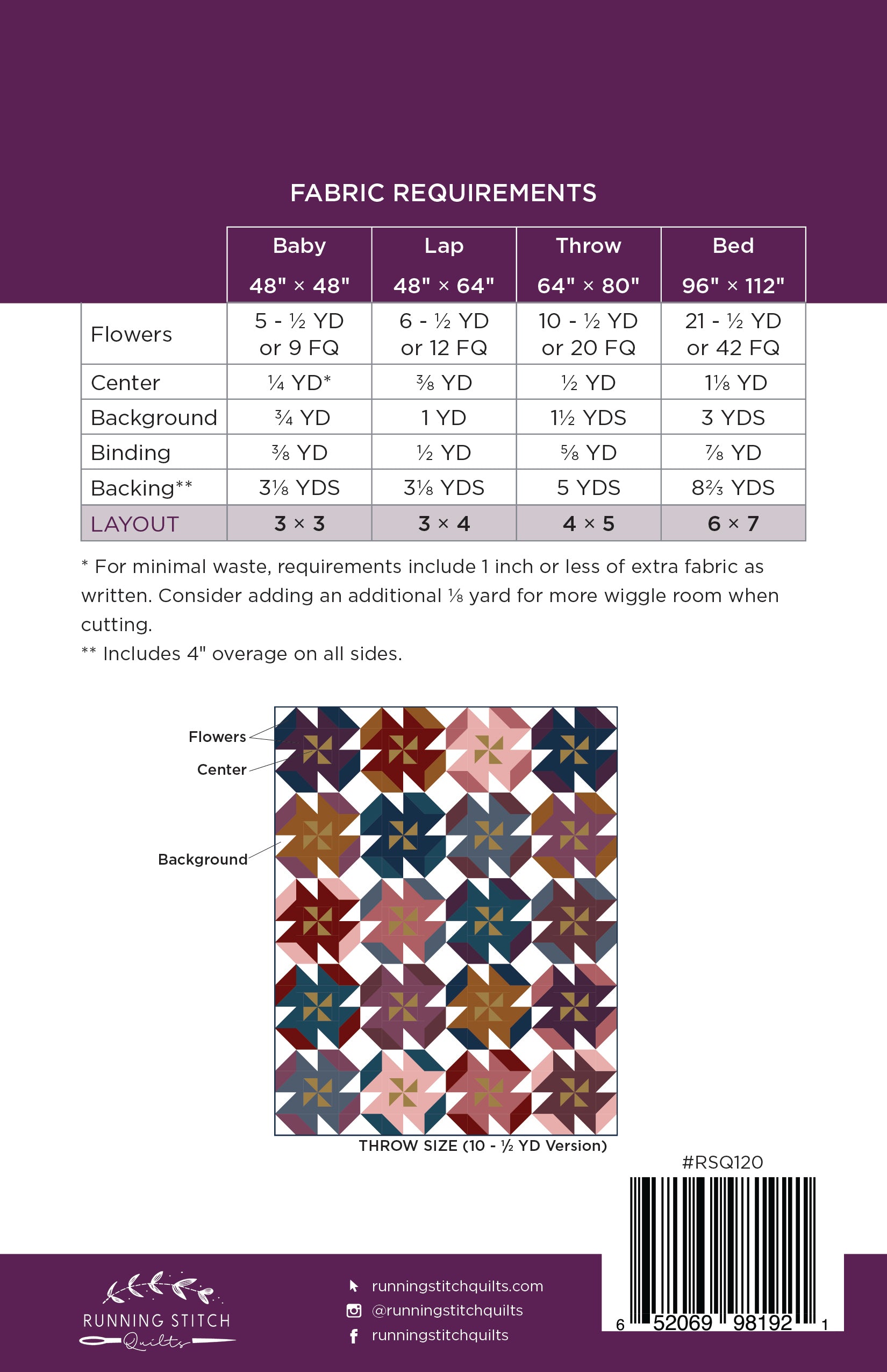 Running Quilt Patterns Autumn Garden Quilt Pattern - PDF - Running Stitch Quilts
