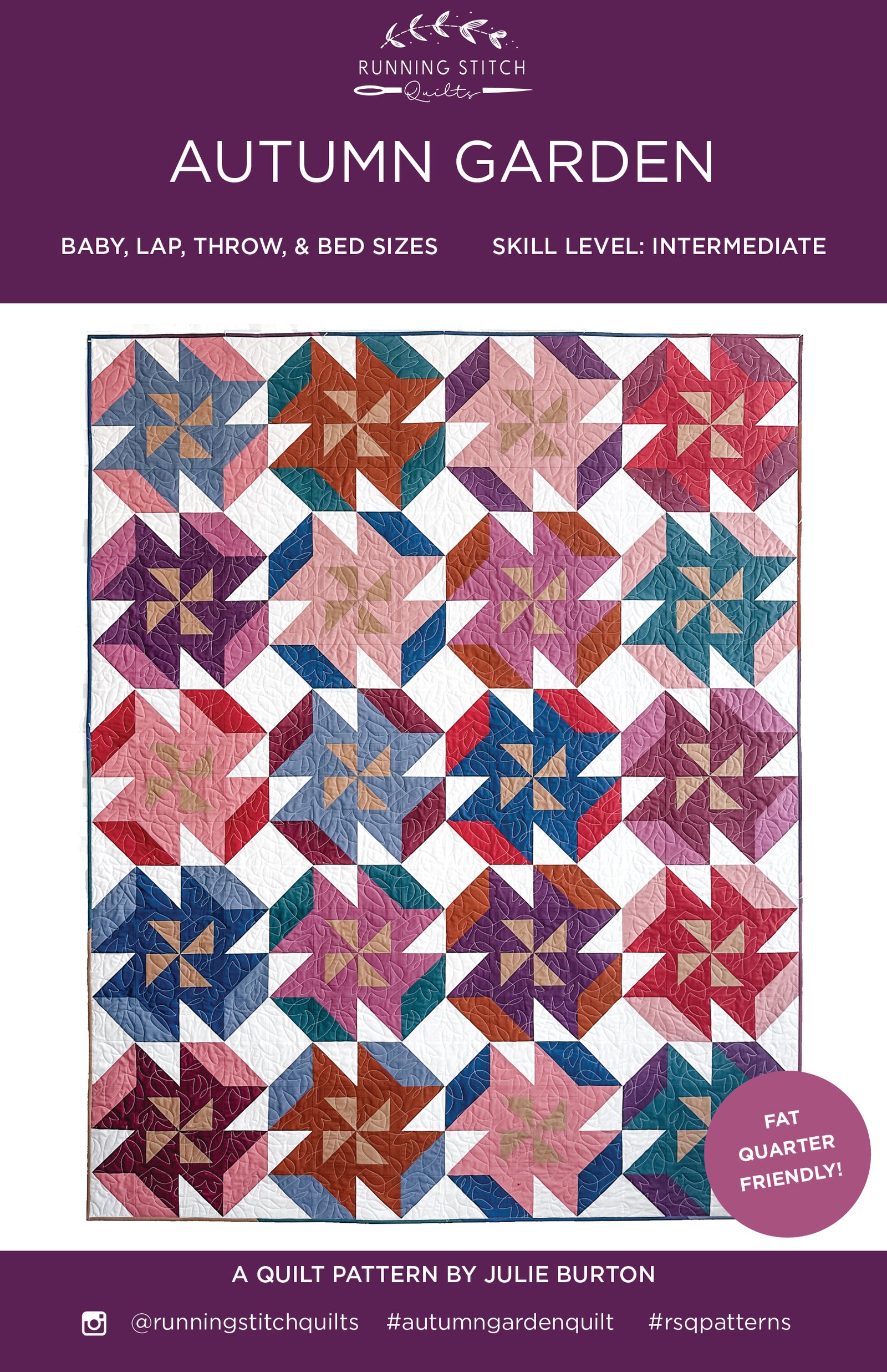 Autumn Garden Quilt Pattern - PRINTED