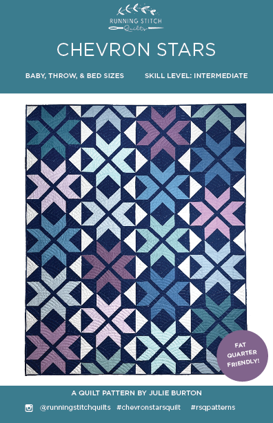 Chevron Stars Quilt Pattern - PRINTED