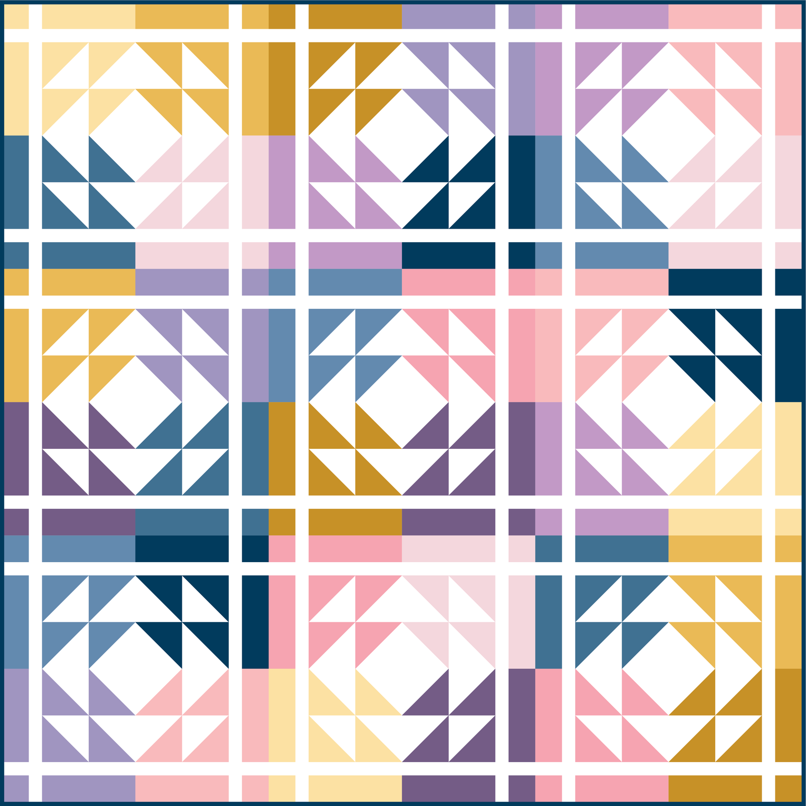 Mosaic Stones Quilt Pattern - PDF