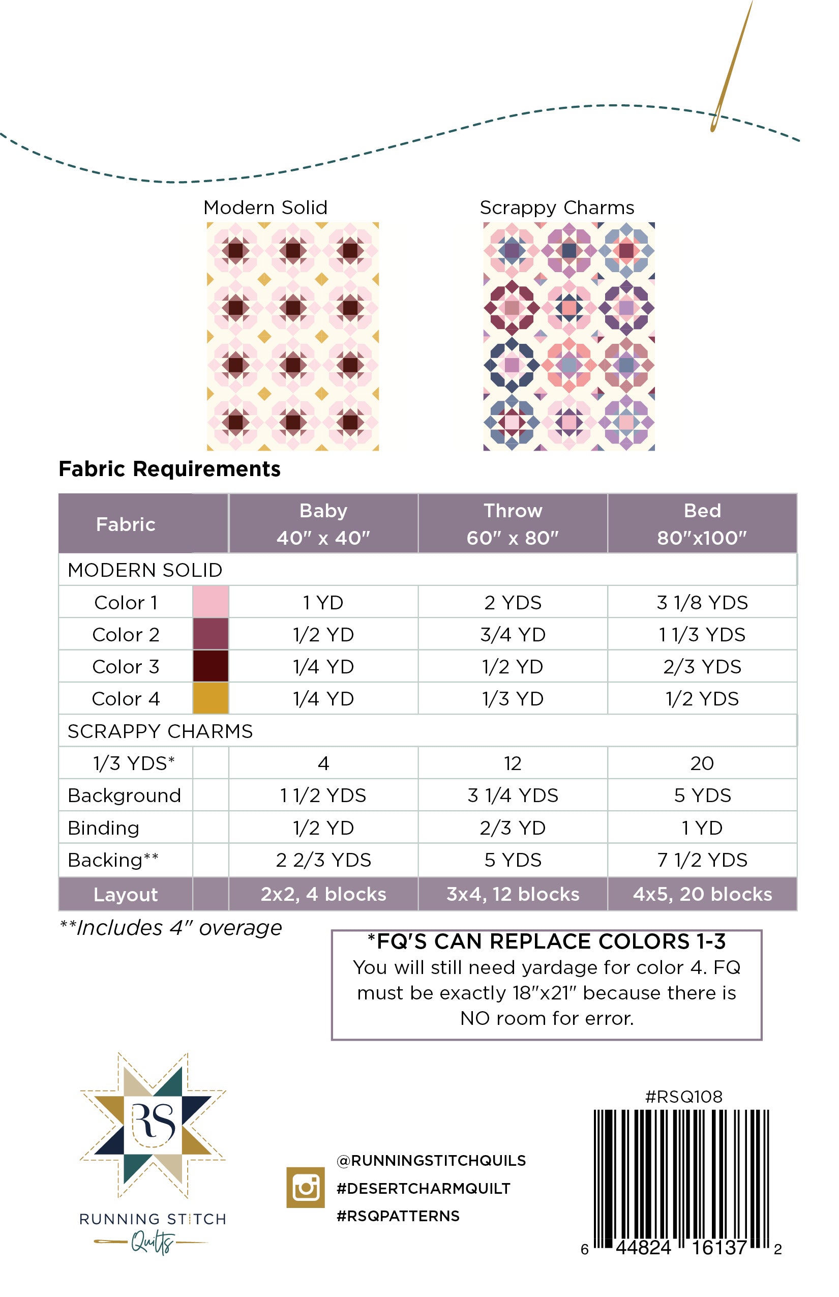 Desert Charm Quilt Pattern - PDF