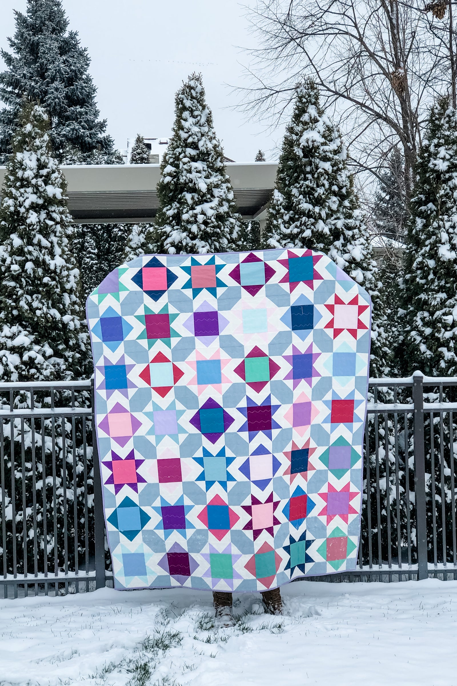 Square Burst Throw Quilt
