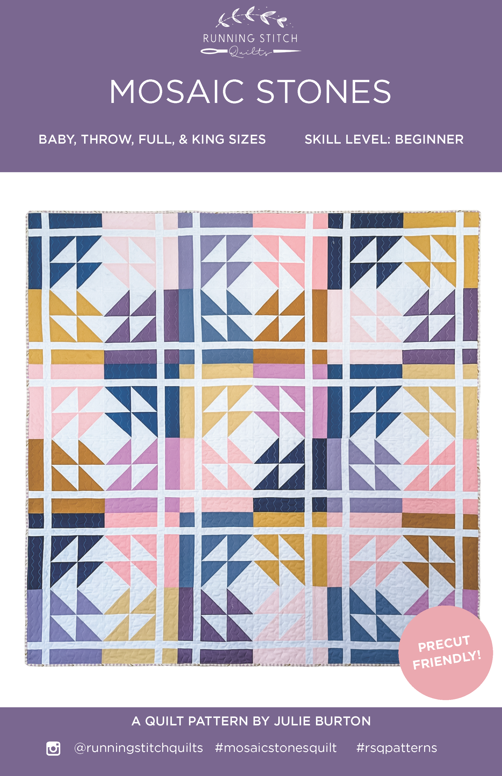 Mosaic Stones Quilt Pattern - Printed