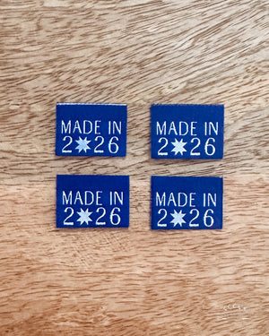 Made in 2026 Woven Labels - BLUE