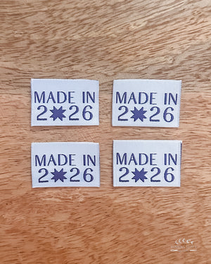 Made in 2026 Woven Labels - WHITE