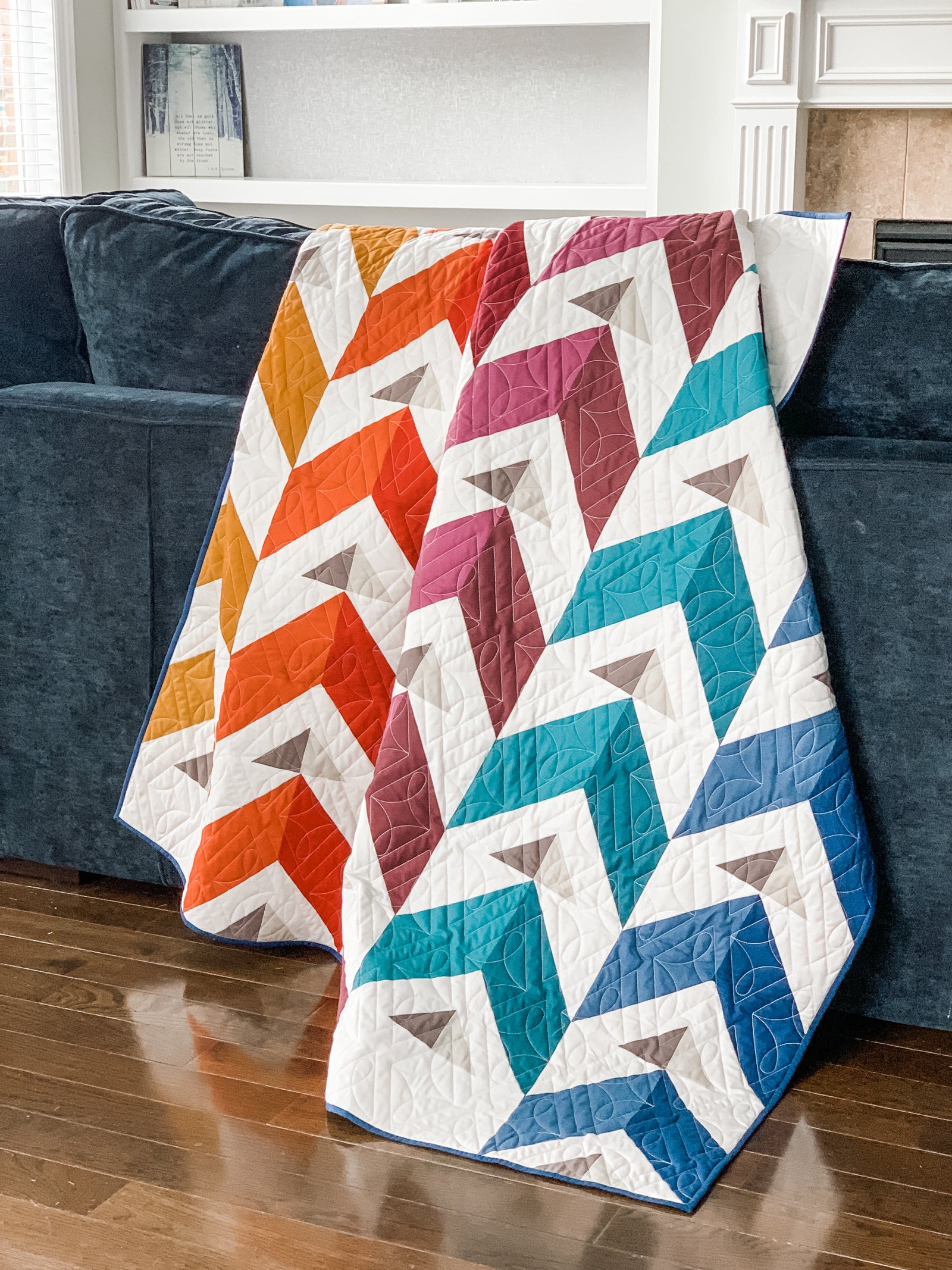 Chevron Points Throw Quilt