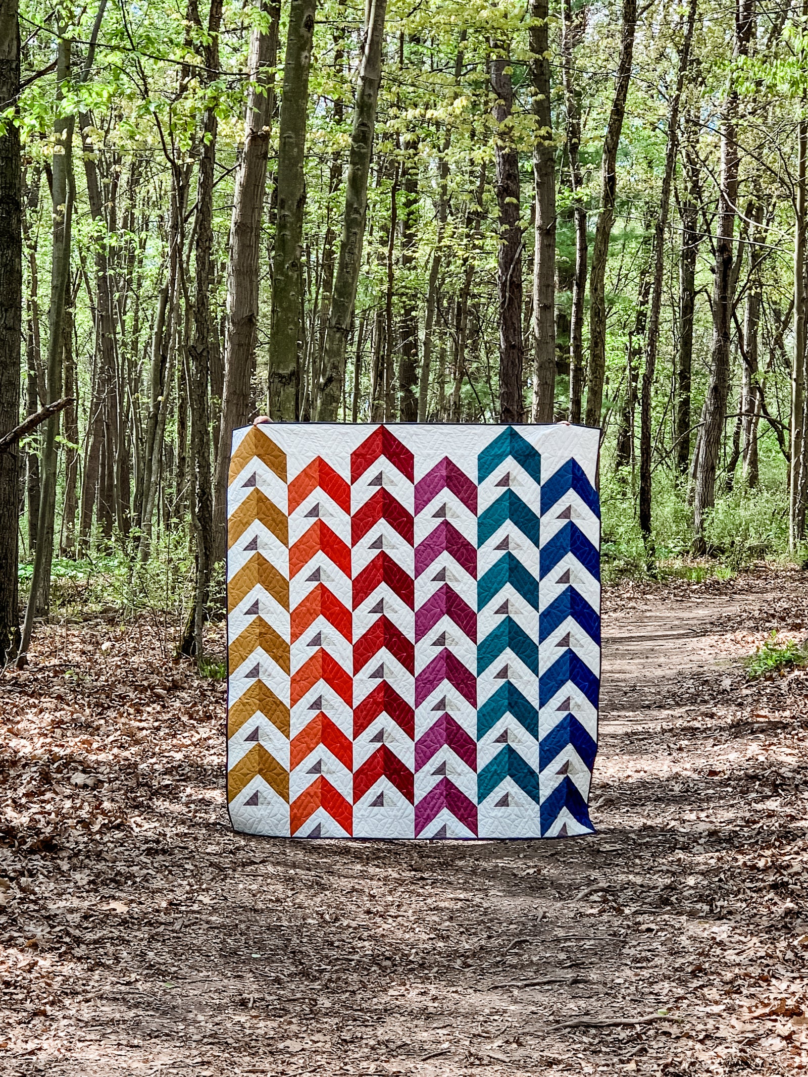 Chevron Points Throw Quilt