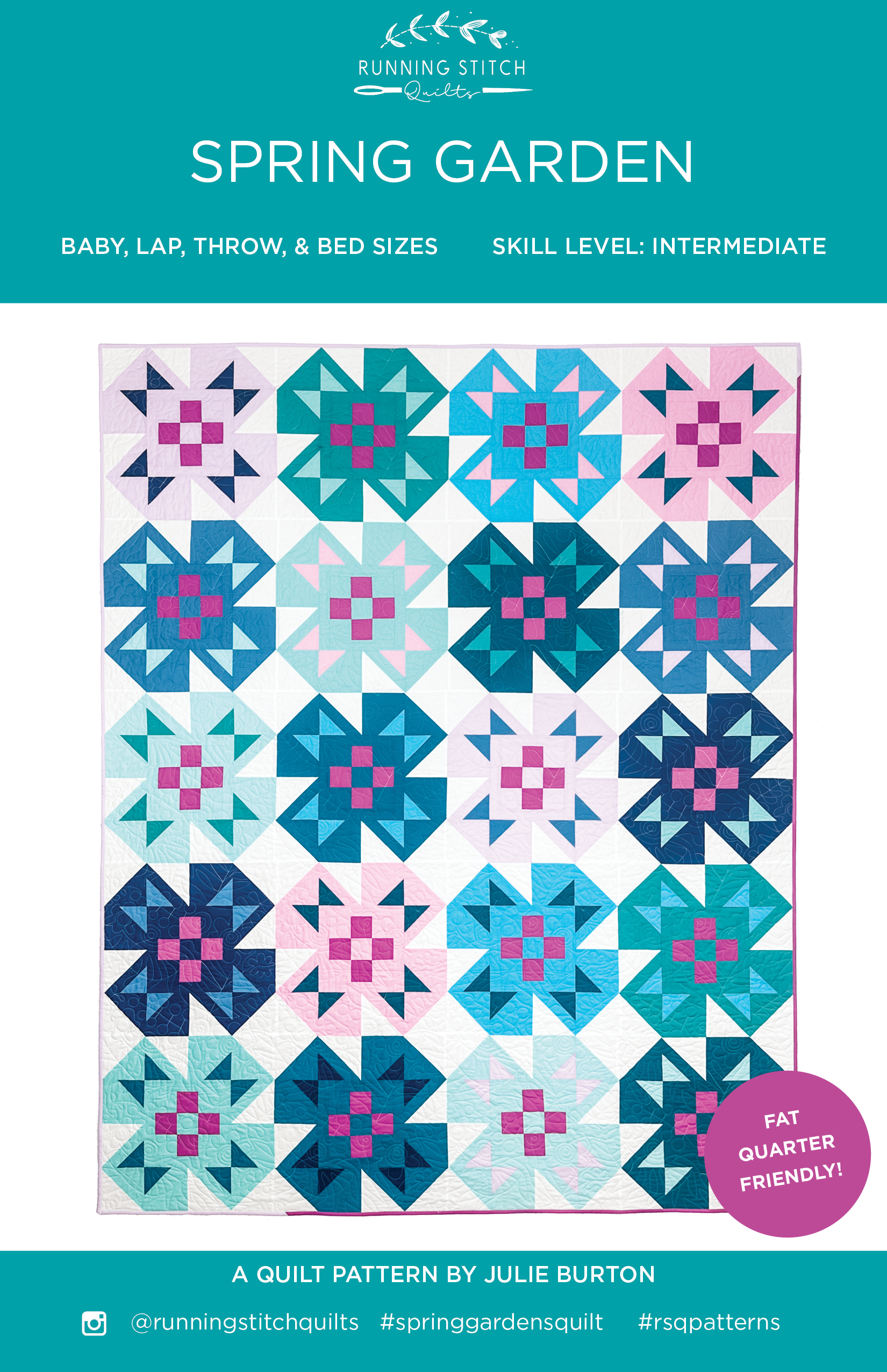 Springtime Garden Quilt Pattern Spring Garden Quilt Pattern - PRINTED - Running Stitch Quilts