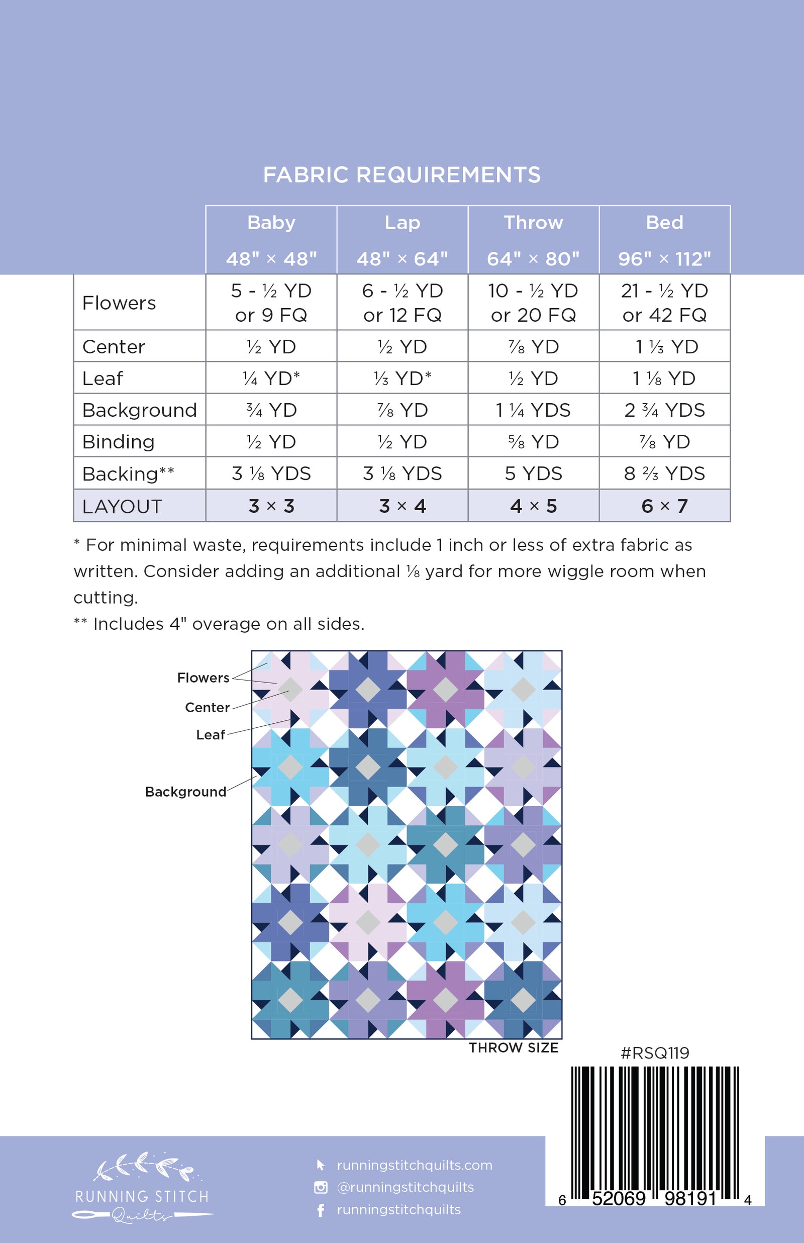 Winter Garden Quilt Pattern - PDF