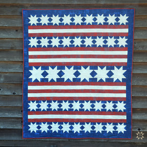 Patriotic quilt pattern perfect for Fourth of July!