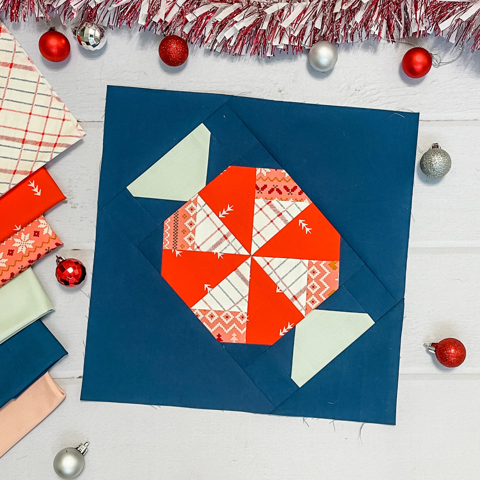Peppermint Twist Quilt Block - PDF