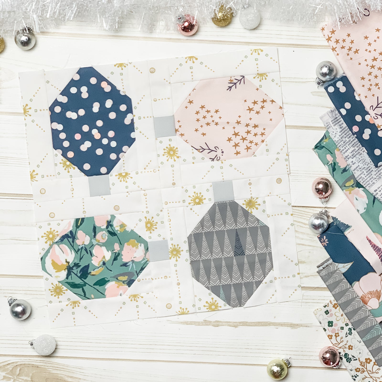 Holiday Lights Quilt Block - PDF